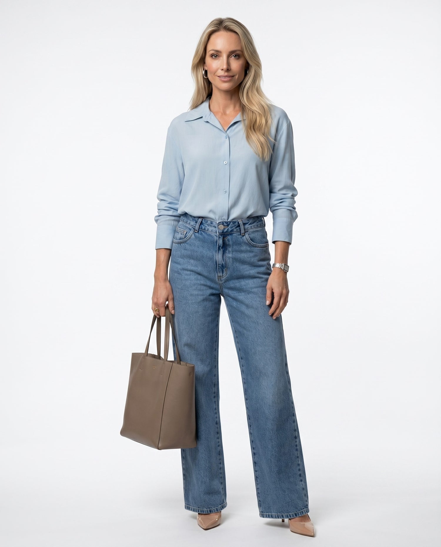 Camisa Viscose Liso - Azul