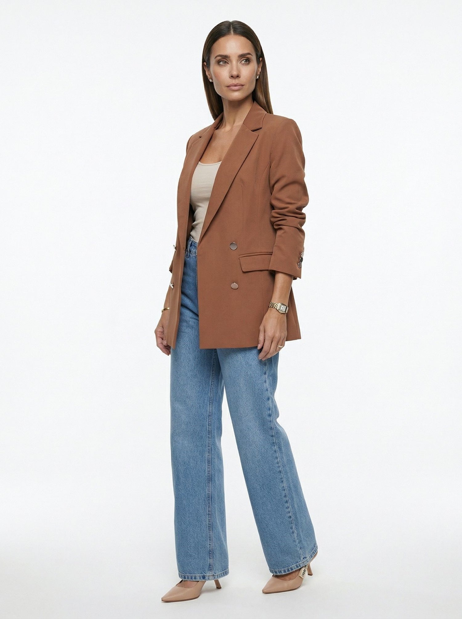 Blazer Max (4 botões) - Marrom