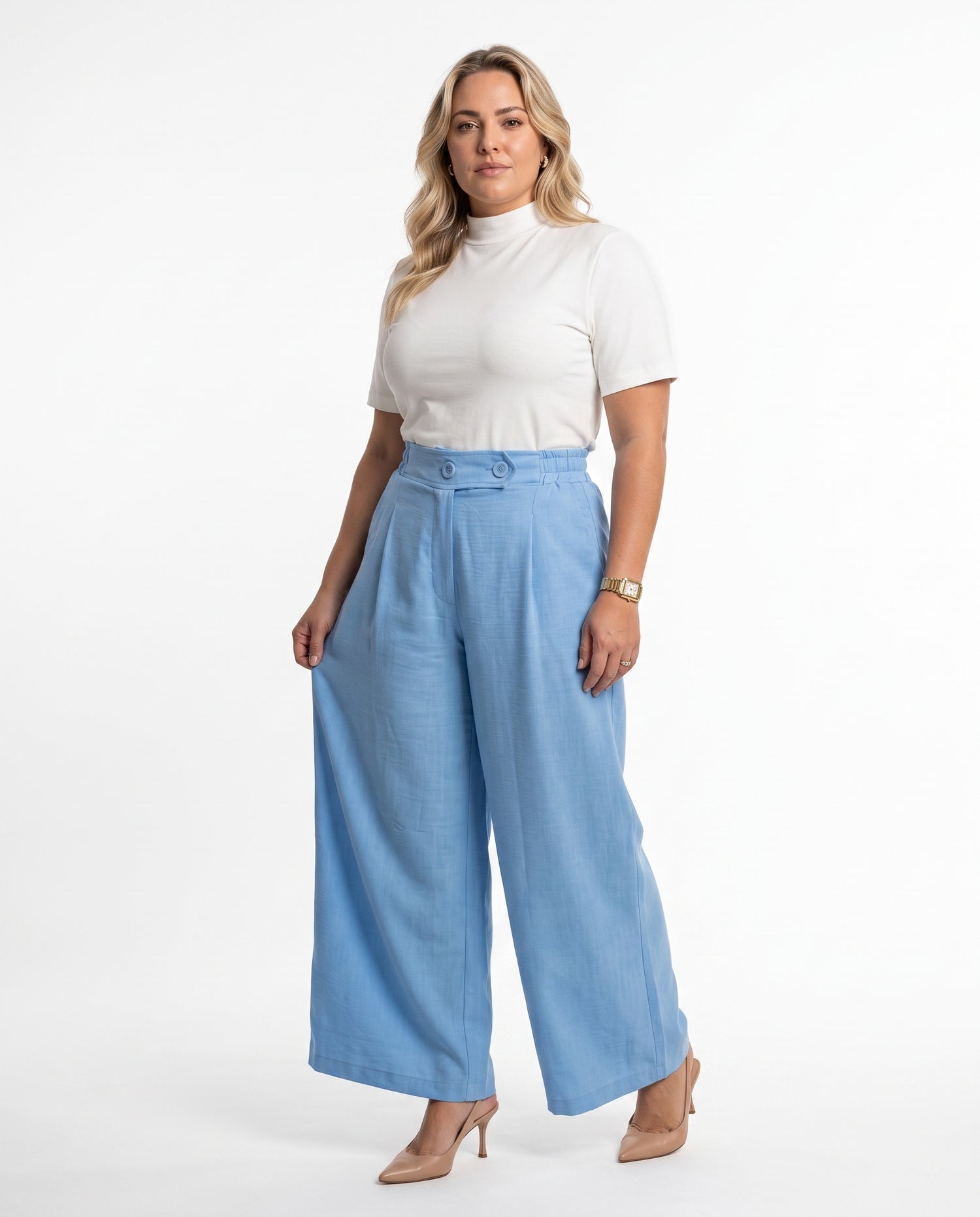 Calça Pantalona Vis - Azul