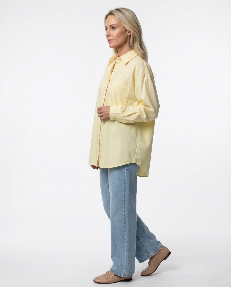 Camisa Over Lisa - Amarelo Manteiga
