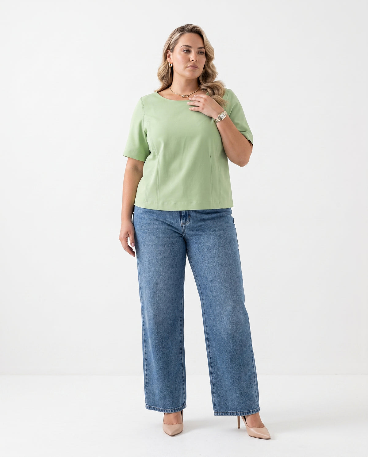 Blusa Básica Plus - Verde