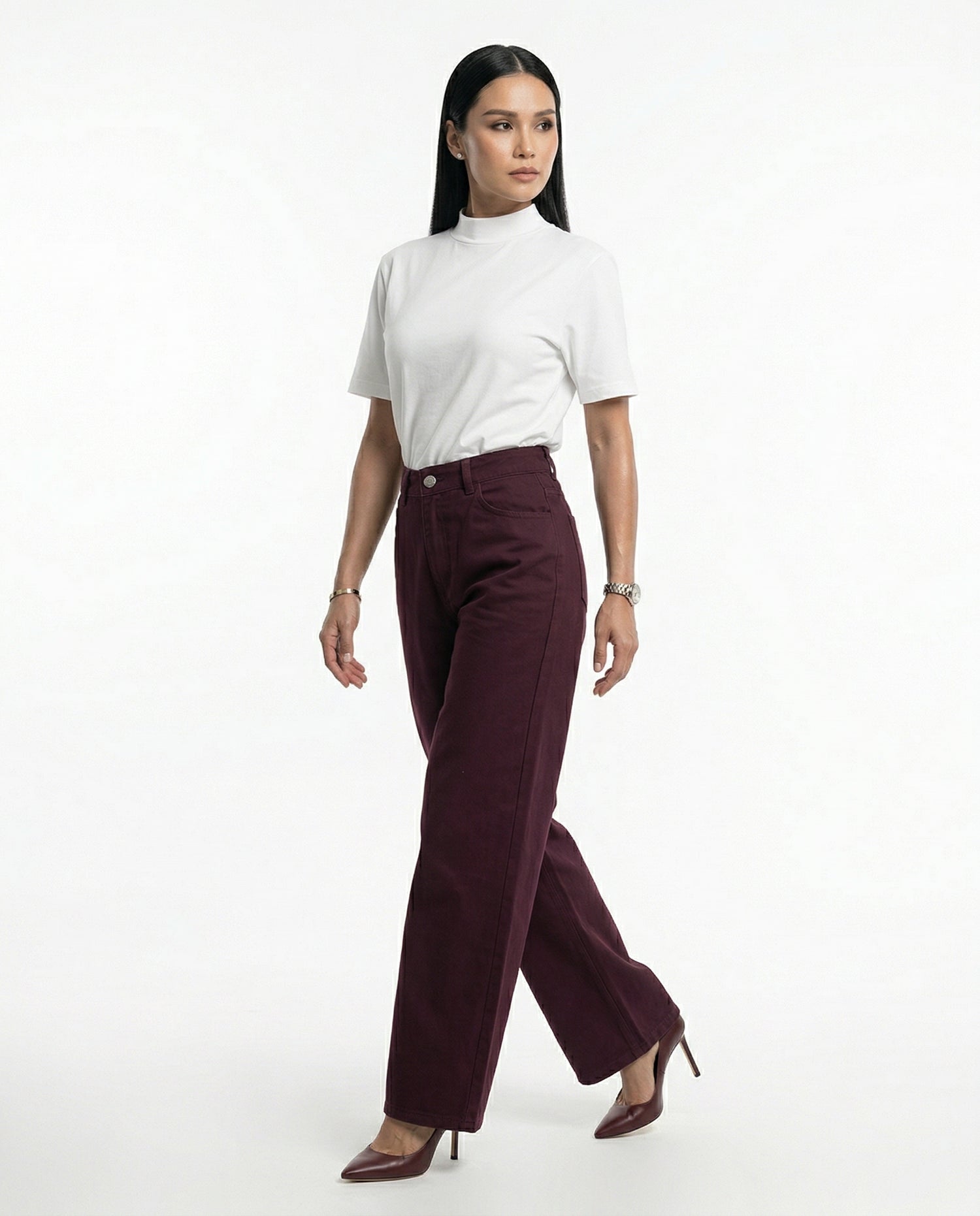 Calça Reta Alta Jade Berry