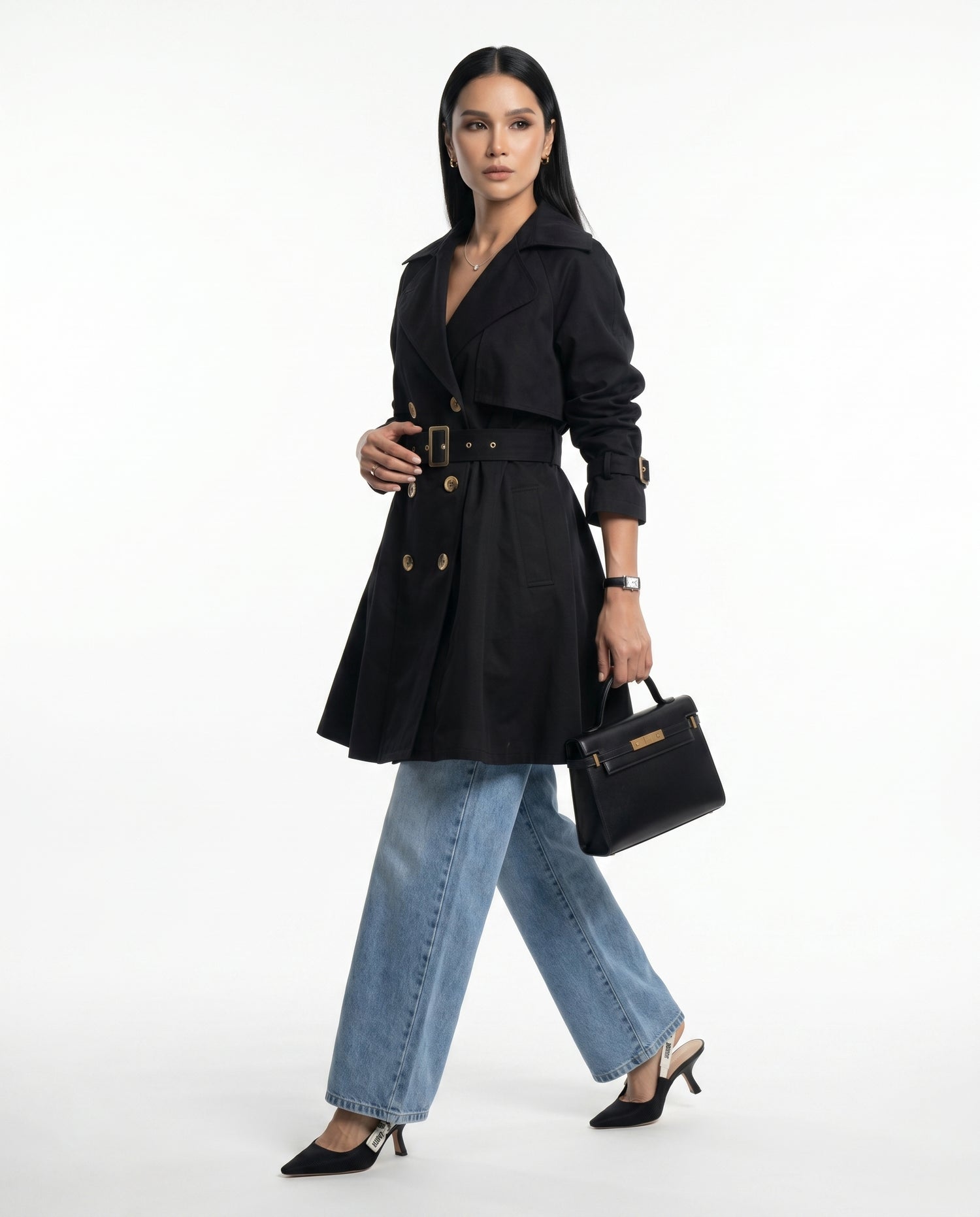 Casaco Trench Coat - Preto