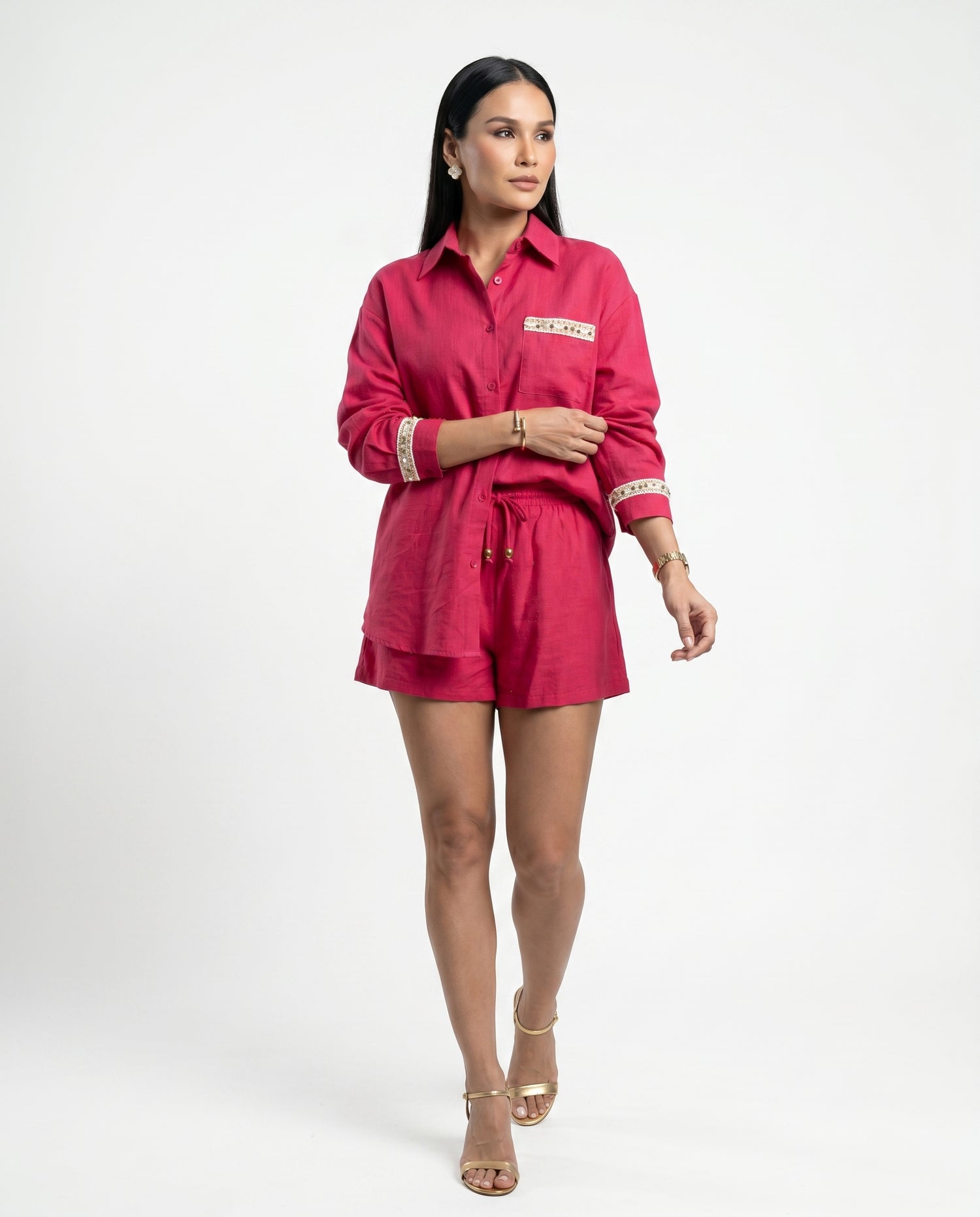 Camisa de Linho - Vermelho