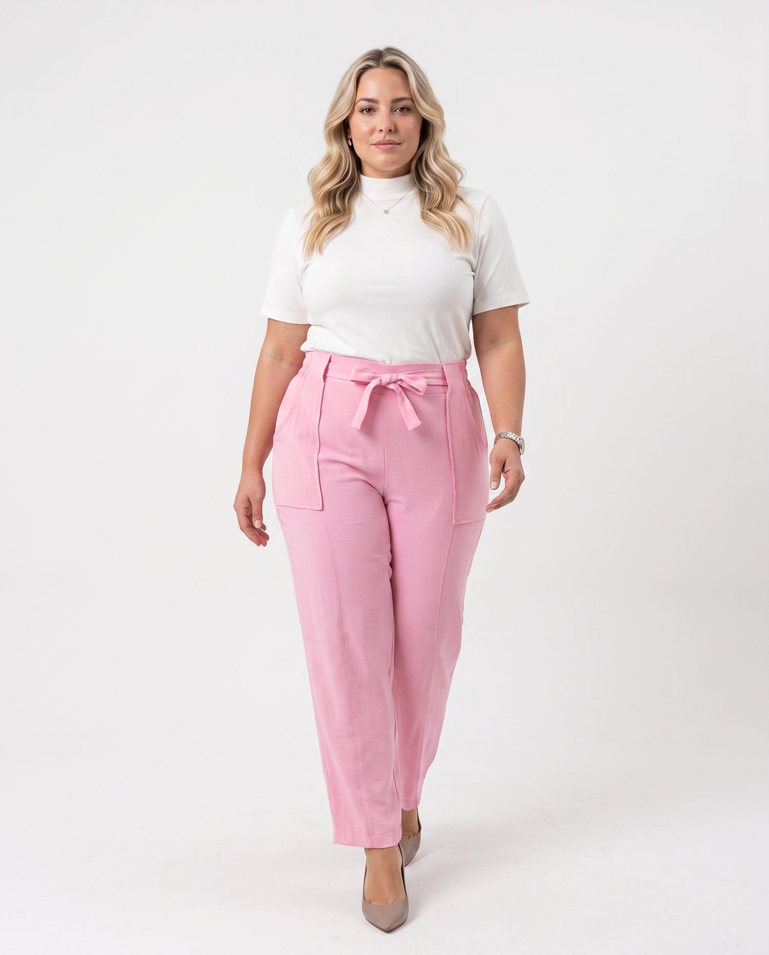Calça Fita Laço - Rosa