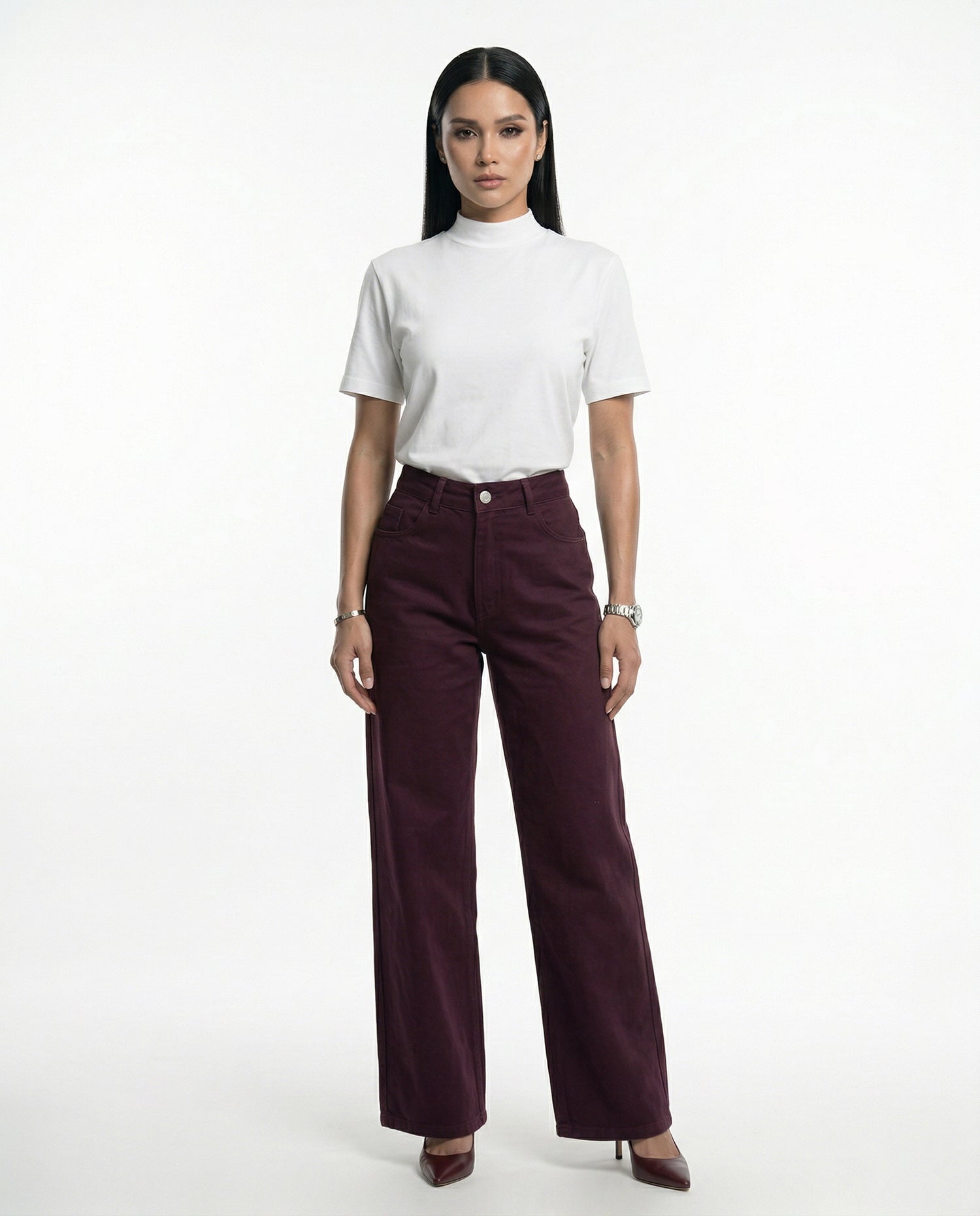 Calça Reta Alta Jade Berry