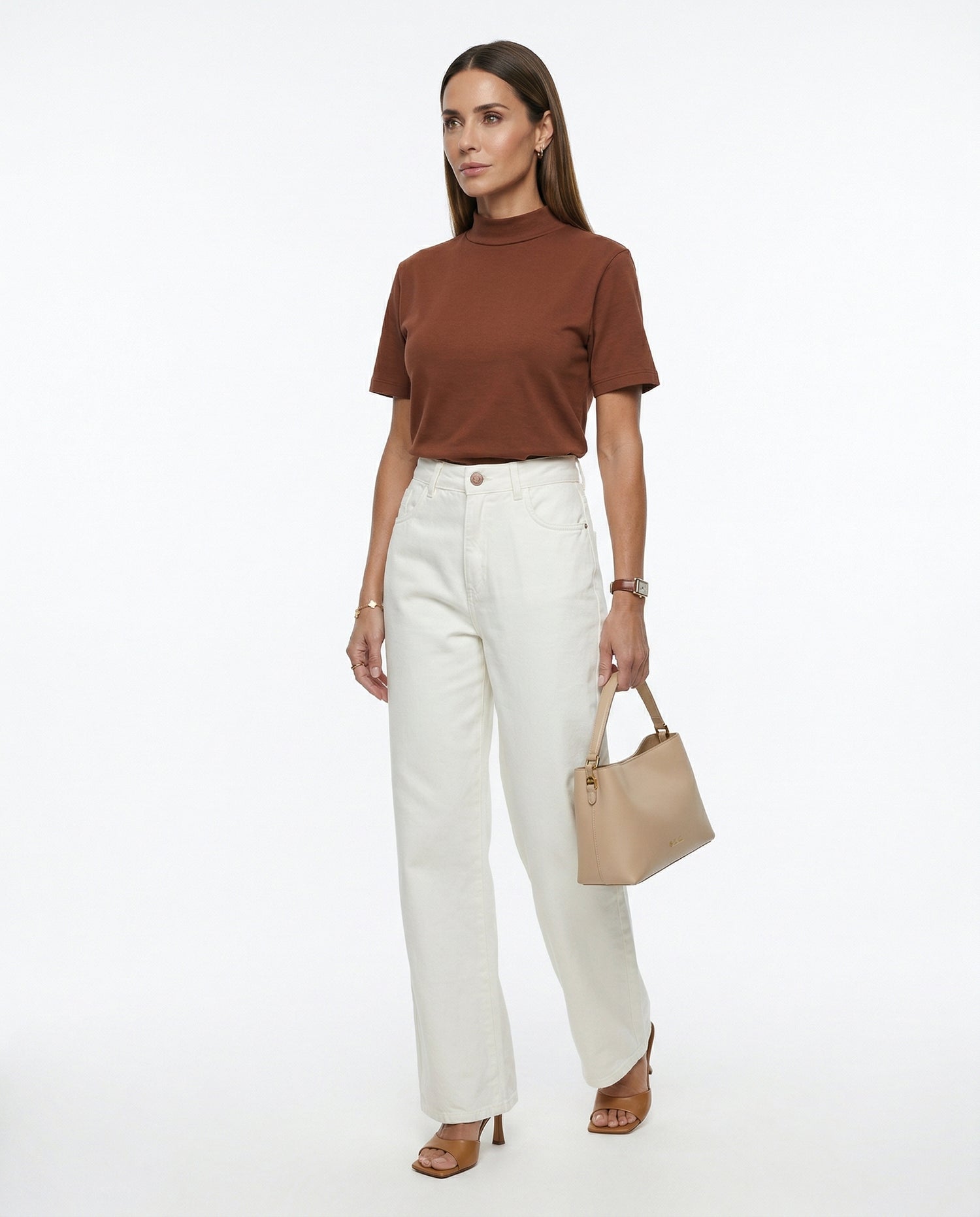 Calça Reta Jade Off Pearl
