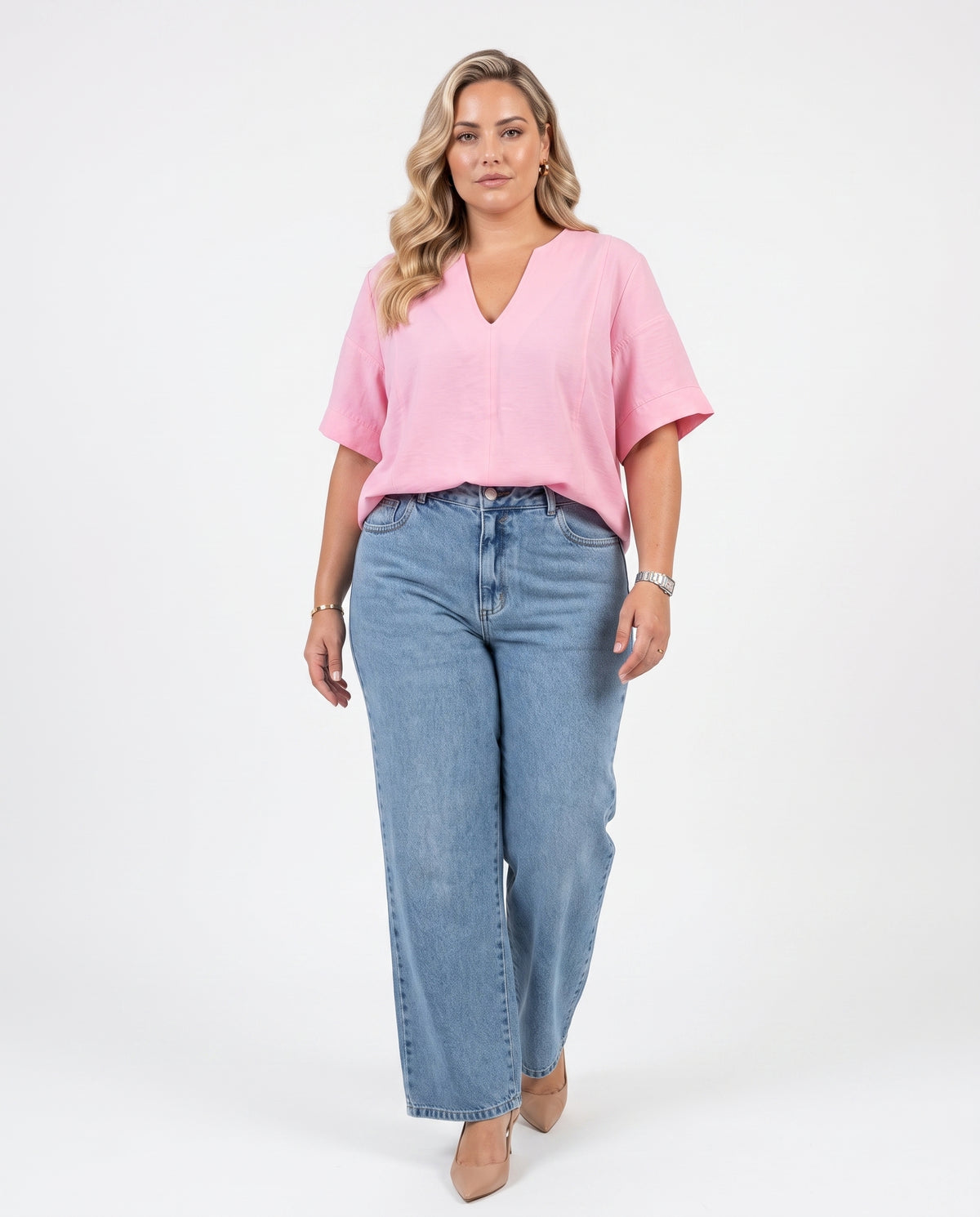 Blusa Gola V - Rosa