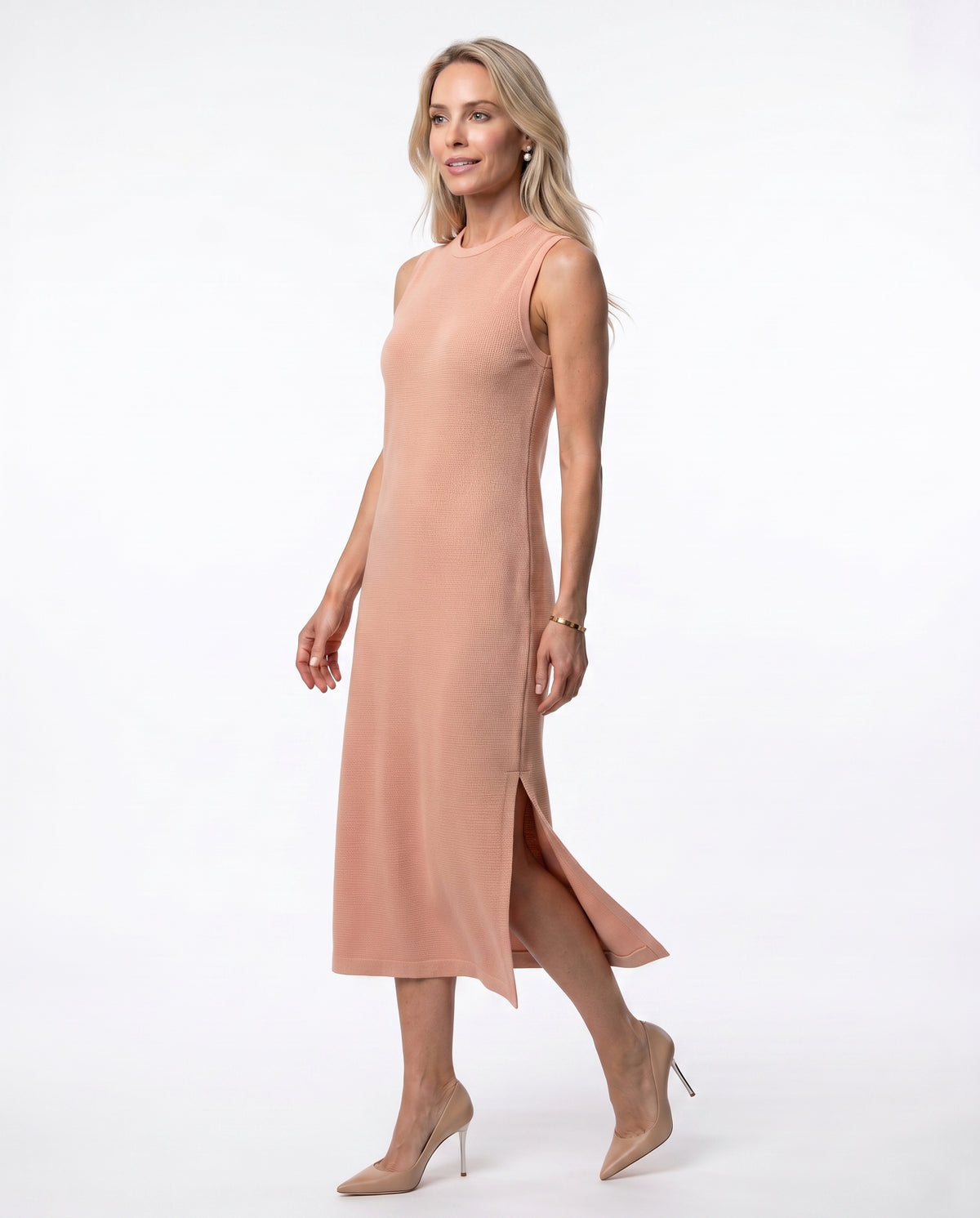 Vestido Midi Tricot - Rose