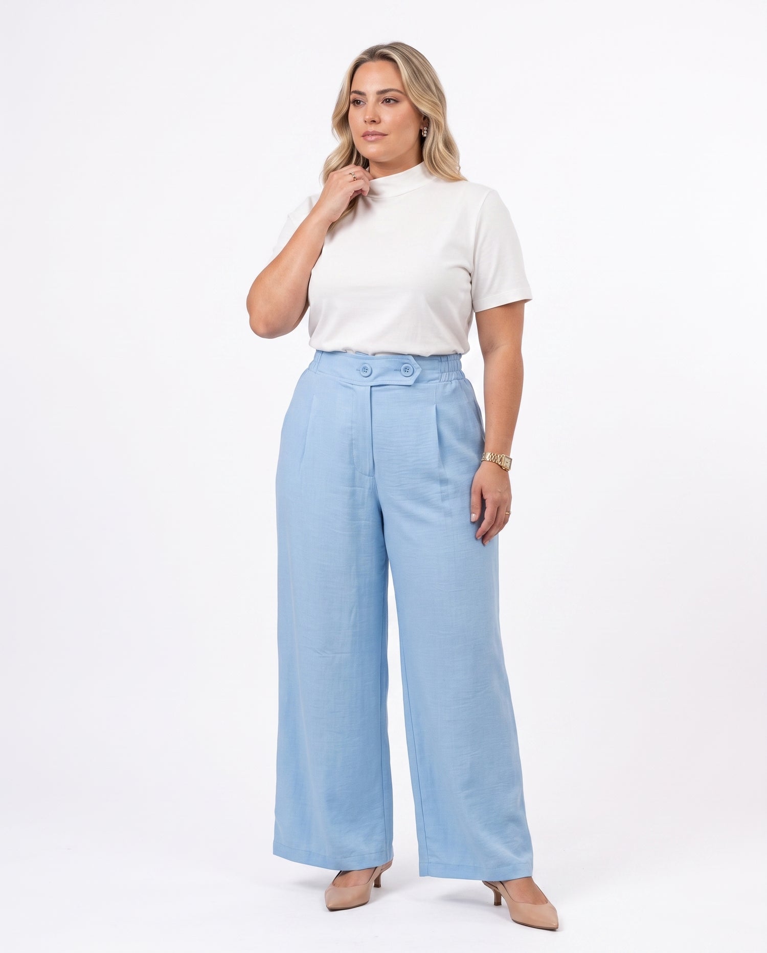 Calça Pantalona Vis - Azul