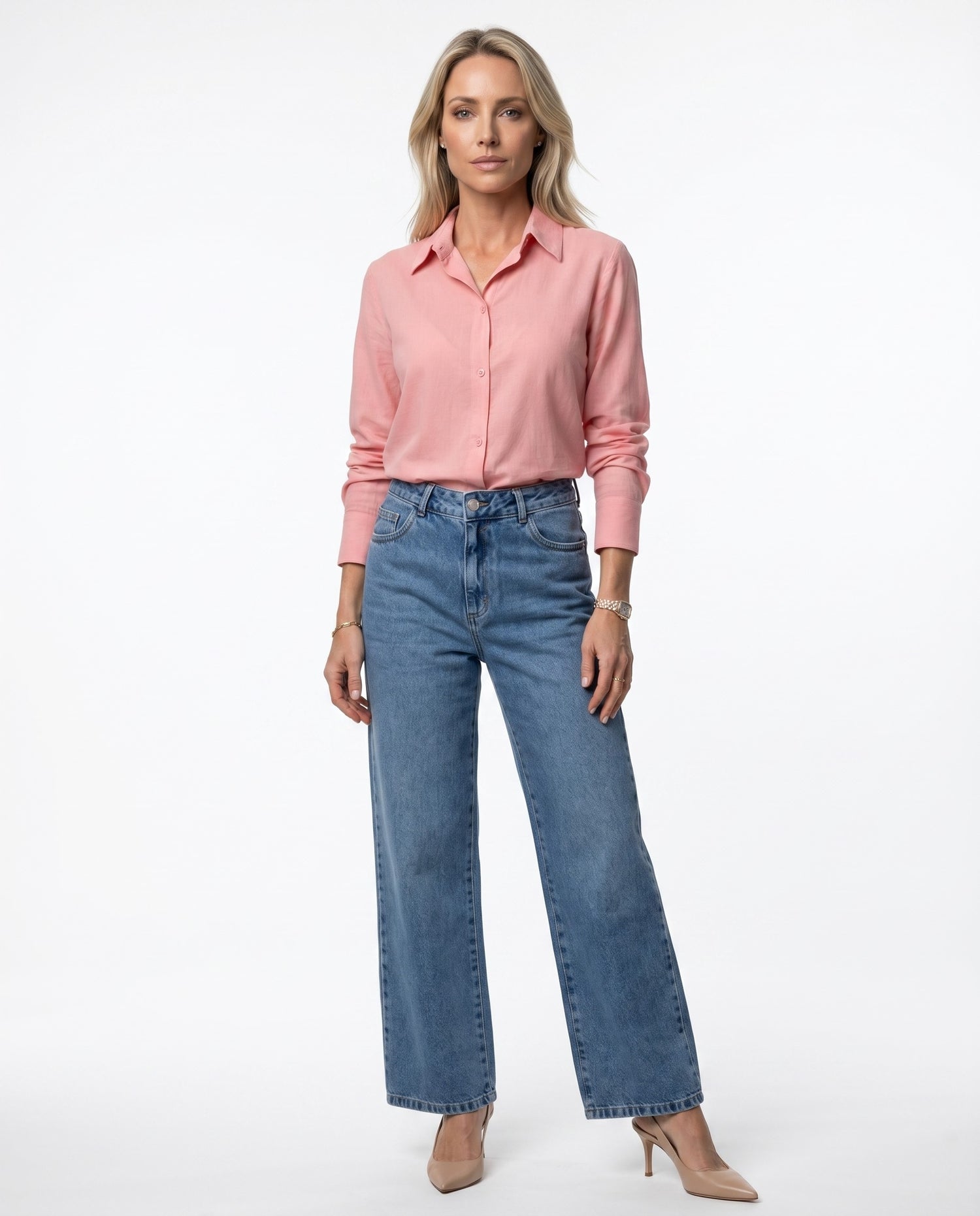 Camisa Viscose Liso - Rosa