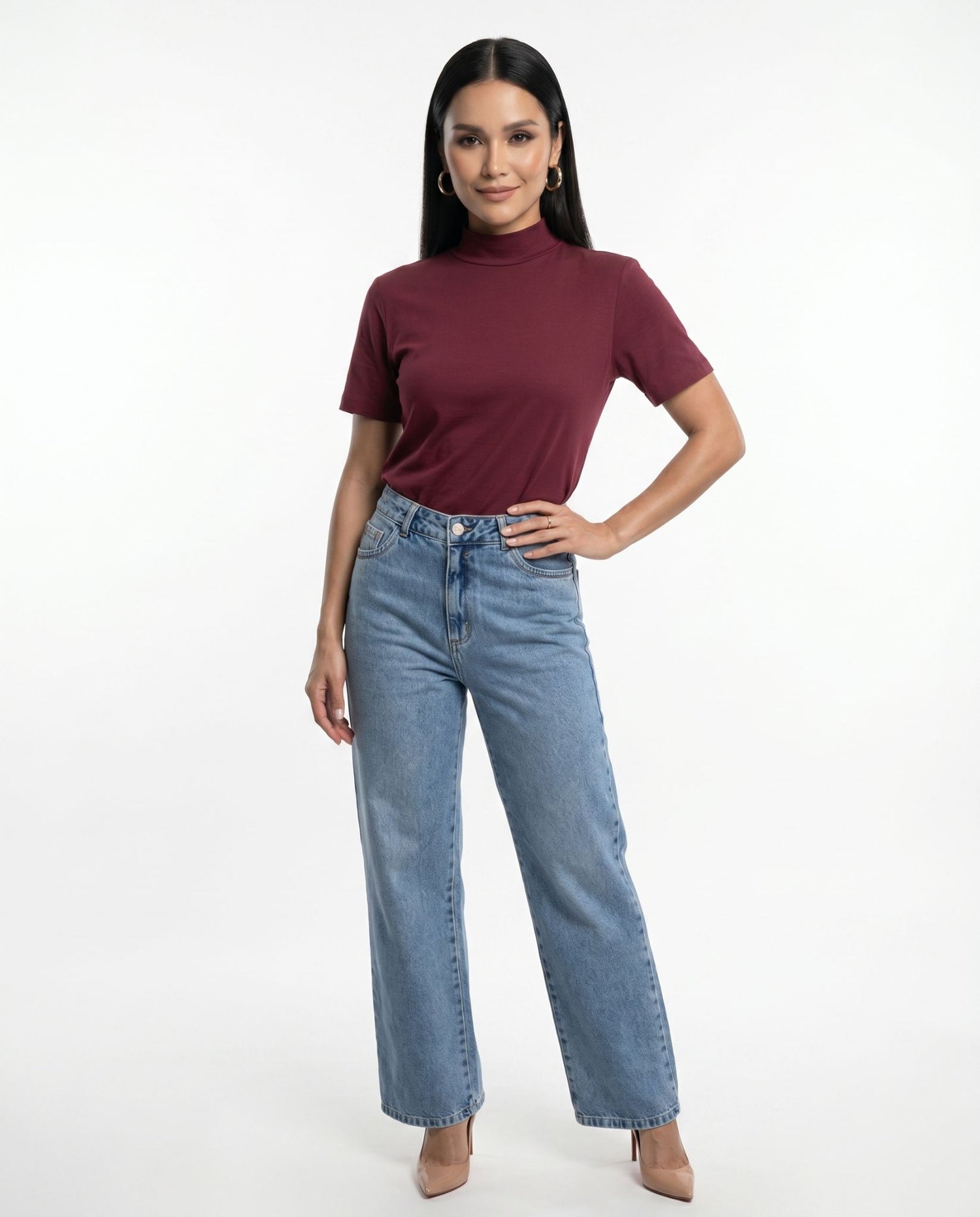 T-shirt Megan - Borgonha