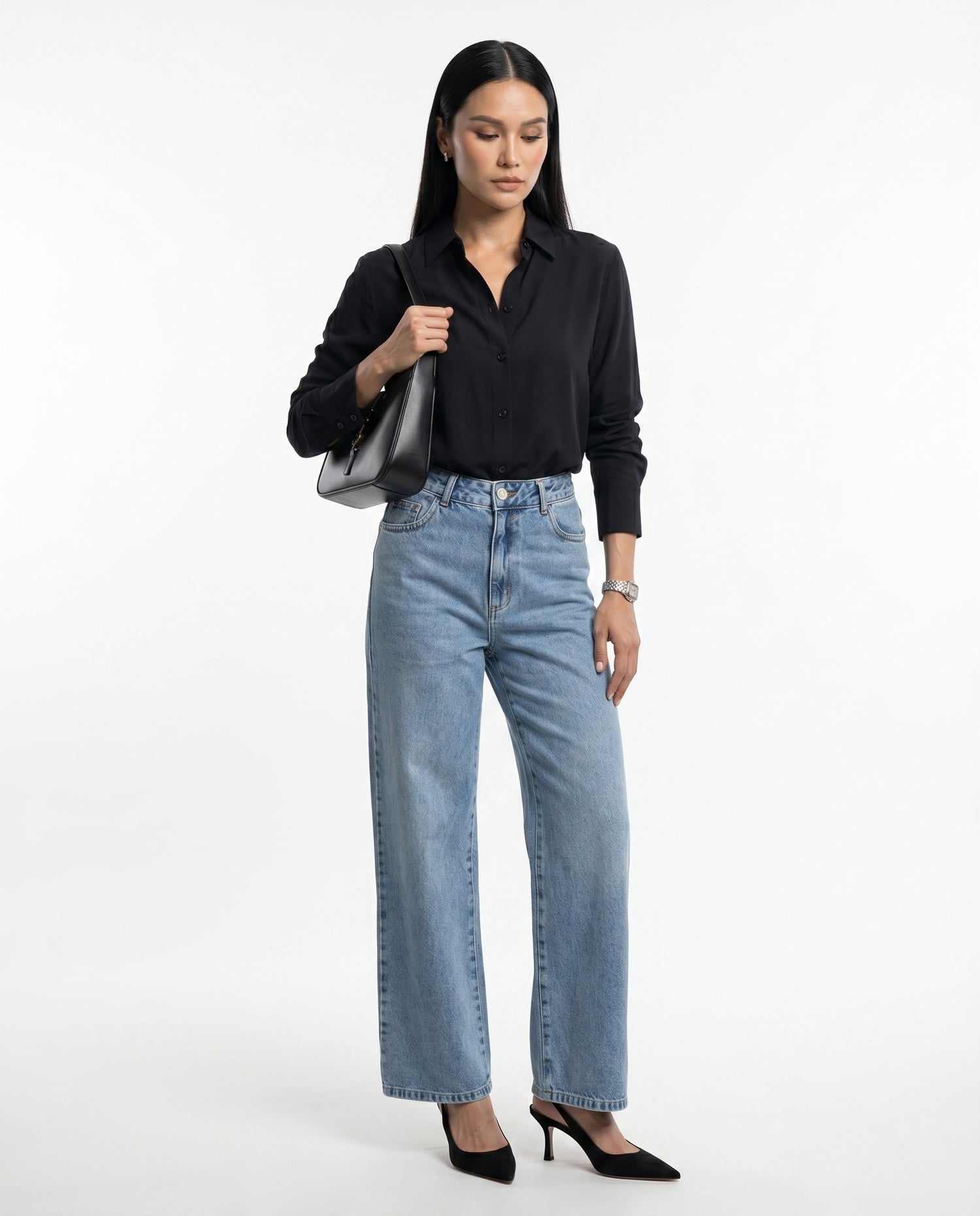 Camisa Viscose Liso - Preto