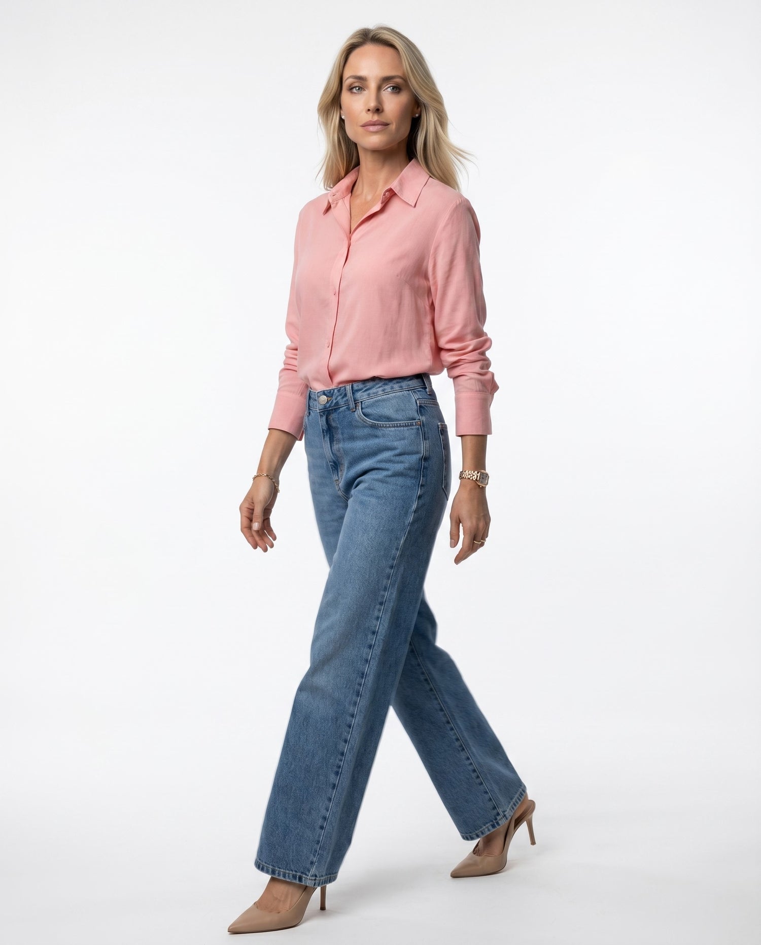 Camisa Viscose Liso - Rosa