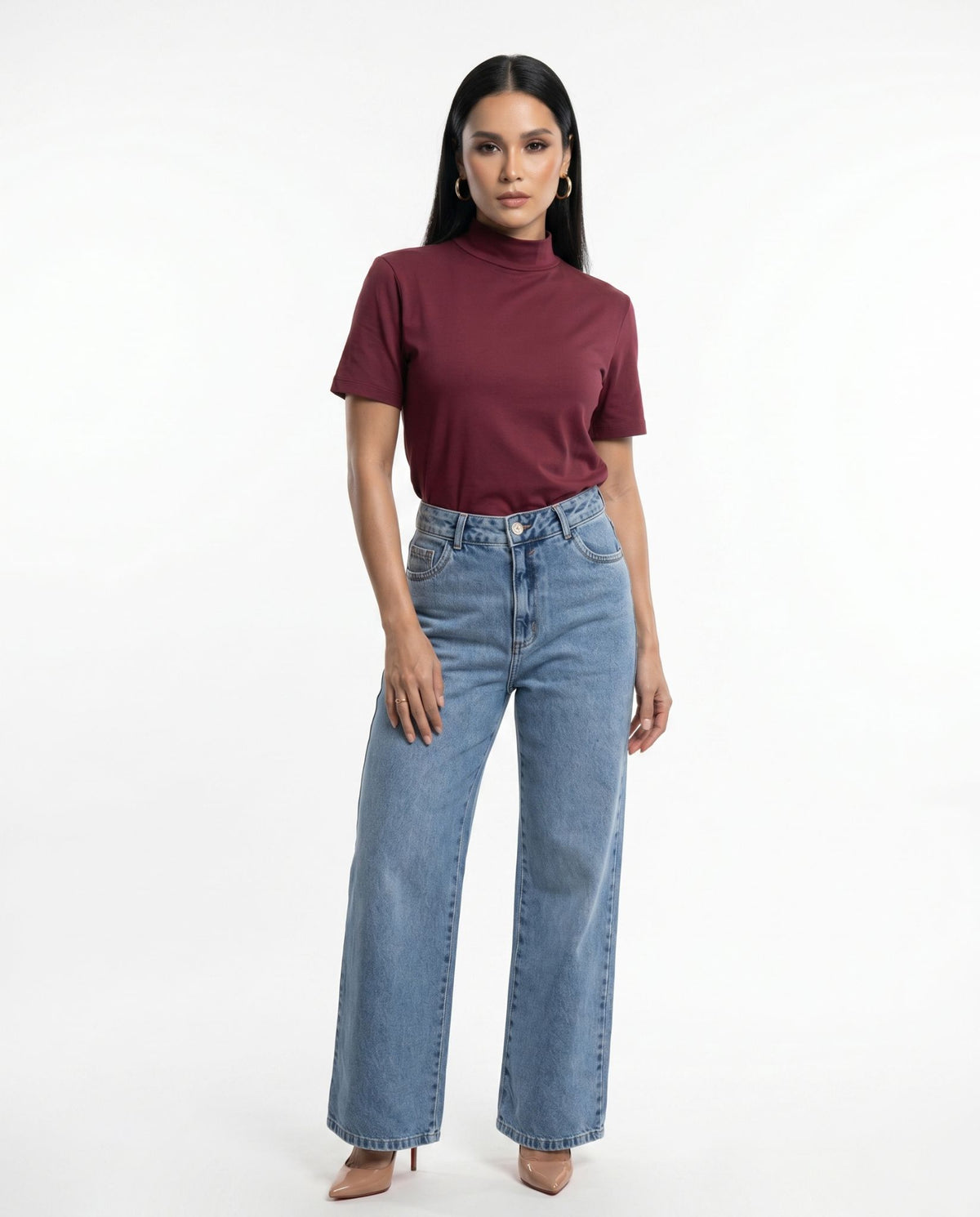 T-shirt Megan - Borgonha