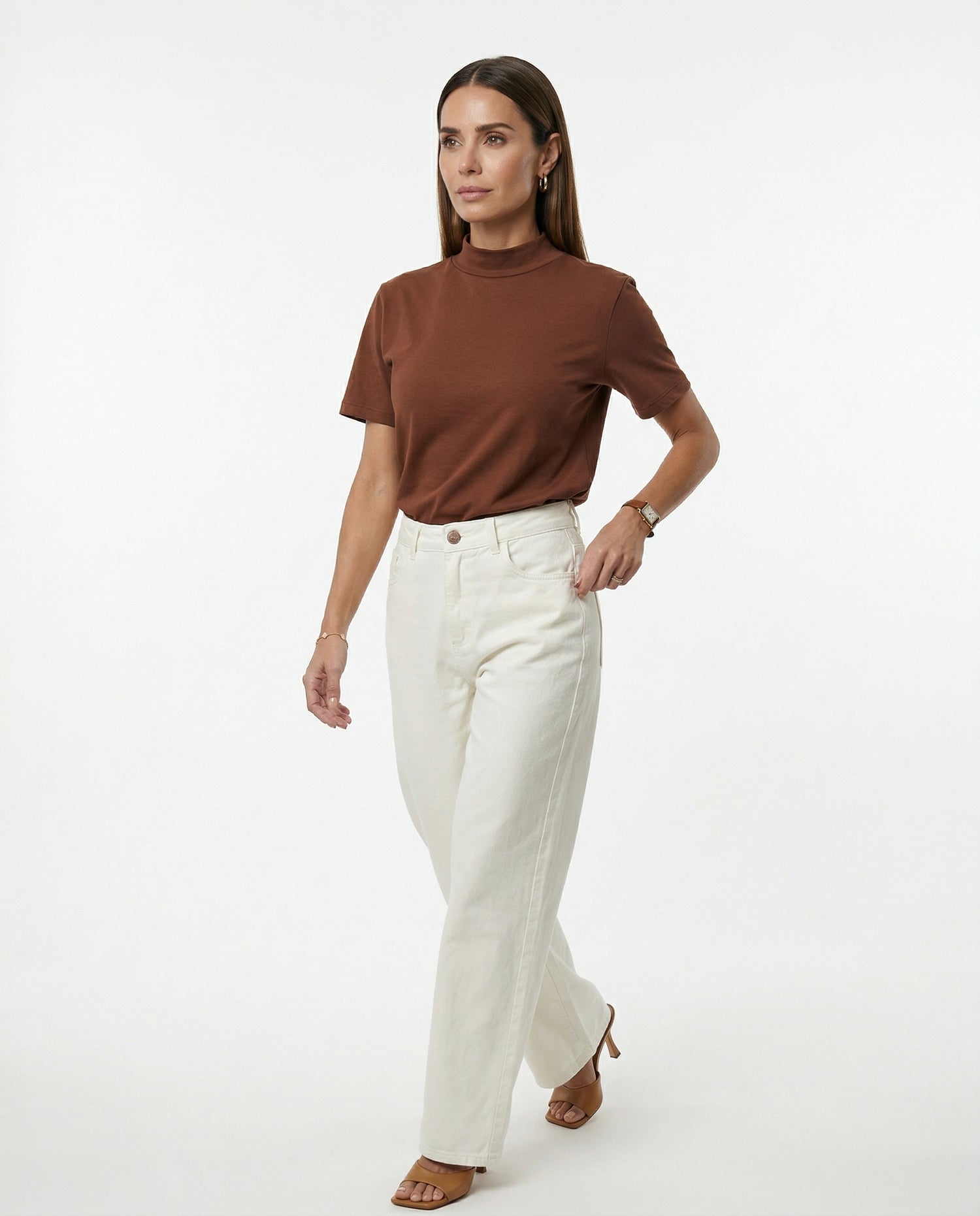 Calça Reta Jade Off Pearl