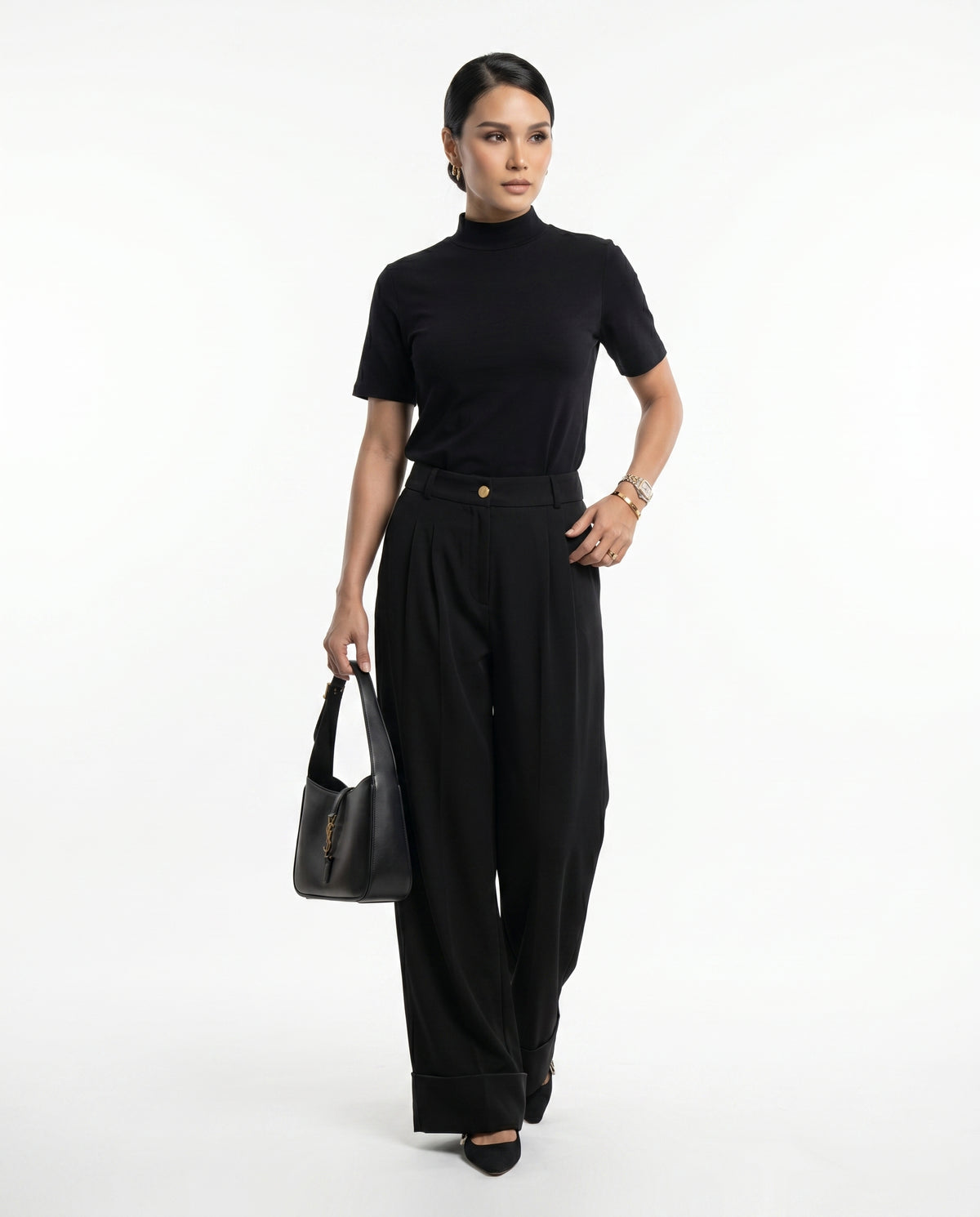 Calça Reta Alfaiataria - Preto