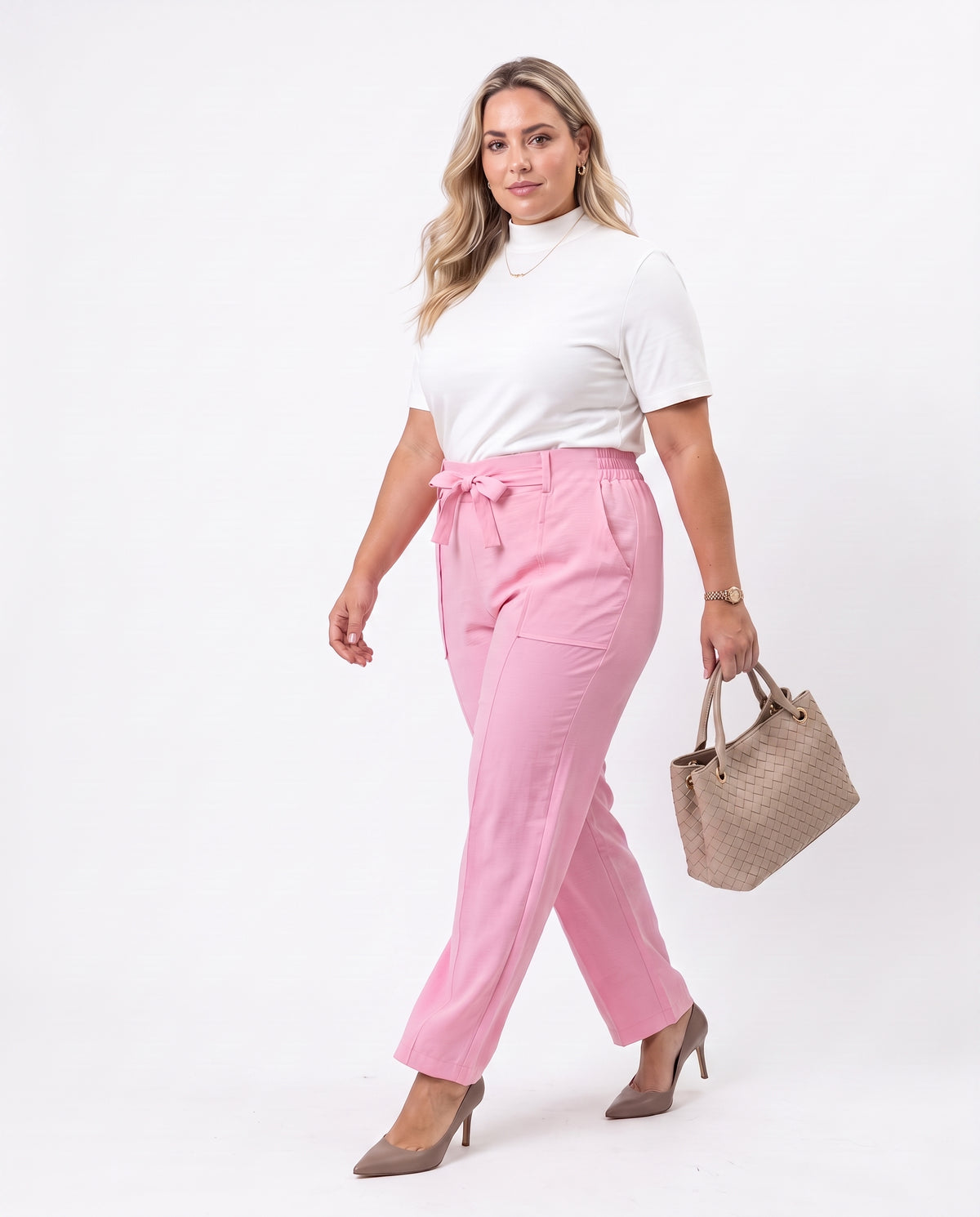 Calça Fita Laço - Rosa